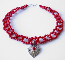 Biżuteria góralska z korala  - koral czerwony  Amore