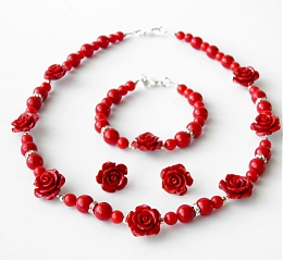 Biżuteria artystyczna - Różyczki czerwone