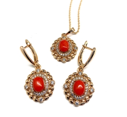 Komplet stal chirurgiczna i koral -Amelia